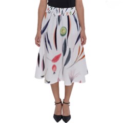 Watercolor Tablecloth Fabric Design Perfect Length Midi Skirt by Nexatart