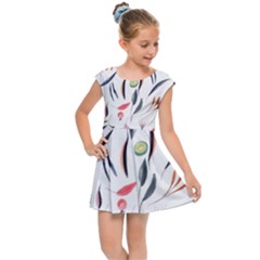 Watercolor Tablecloth Fabric Design Kids Cap Sleeve Dress by Nexatart