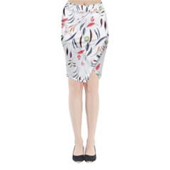 Watercolor Tablecloth Fabric Design Midi Wrap Pencil Skirt by Nexatart