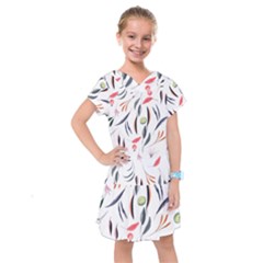 Watercolor Tablecloth Fabric Design Kids  Drop Waist Dress by Nexatart