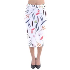 Watercolor Tablecloth Fabric Design Velvet Midi Pencil Skirt by Nexatart