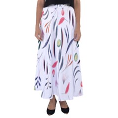 Watercolor Tablecloth Fabric Design Flared Maxi Skirt by Nexatart