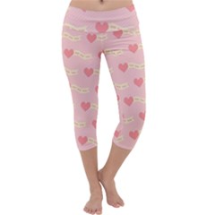 Heart Love Pattern Capri Yoga Leggings by Nexatart