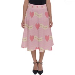 Heart Love Pattern Perfect Length Midi Skirt by Nexatart