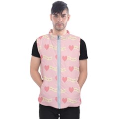 Heart Love Pattern Men s Puffer Vest by Nexatart