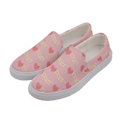 Heart Love Pattern Women s Canvas Slip Ons by Nexatart