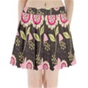 Flowers Wallpaper Floral Decoration Pleated Mini Skirt View1