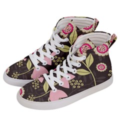 Flowers Wallpaper Floral Decoration Men s Hi-top Skate Sneakers by Nexatart