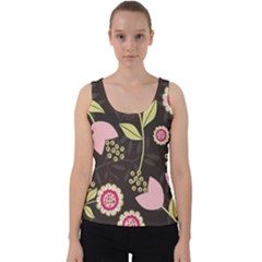 Flowers Wallpaper Floral Decoration Velvet Tank Top by Nexatart