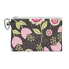 Flowers Wallpaper Floral Decoration Canvas Cosmetic Bag (large) by Nexatart