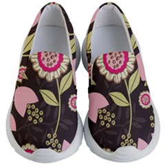 Flowers Wallpaper Floral Decoration Kid s Lightweight Slip Ons by Nexatart