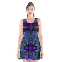 Abstract Pattern Desktop Wallpaper Scoop Neck Skater Dress by Nexatart