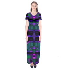 Abstract Pattern Desktop Wallpaper Short Sleeve Maxi Dress by Nexatart