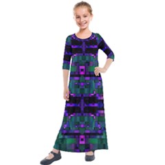 Abstract Pattern Desktop Wallpaper Kids  Quarter Sleeve Maxi Dress by Nexatart