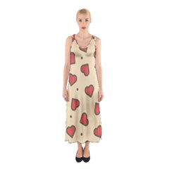 Design Love Heart Seamless Pattern Sleeveless Maxi Dress by Nexatart