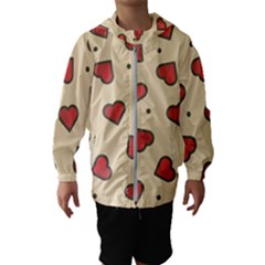 Design Love Heart Seamless Pattern Hooded Windbreaker (kids)