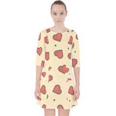 Design Love Heart Seamless Pattern Pocket Dress by Nexatart