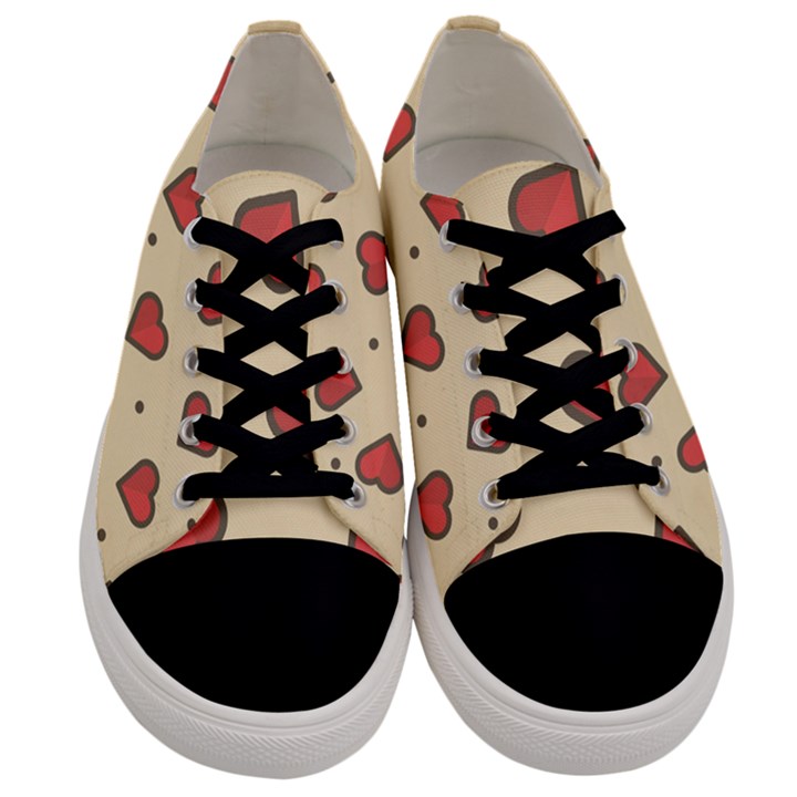 Design Love Heart Seamless Pattern Men s Low Top Canvas Sneakers