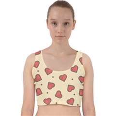 Design Love Heart Seamless Pattern Velvet Racer Back Crop Top by Nexatart