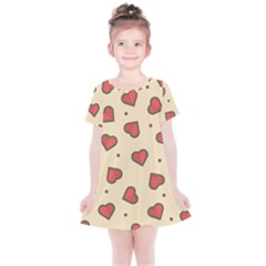 Design Love Heart Seamless Pattern Kids  Simple Cotton Dress