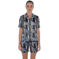 Pattern Texture Form Background Satin Short Sleeve Pyjamas Set by Nexatart