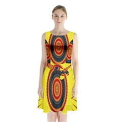 Art Decoration Wallpaper Bright Sleeveless Waist Tie Chiffon Dress by Nexatart