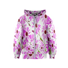 Pink Purple Daisies Design Flowers Kids  Zipper Hoodie by Nexatart