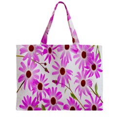 Pink Purple Daisies Design Flowers Zipper Mini Tote Bag by Nexatart