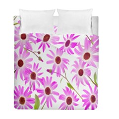 Pink Purple Daisies Design Flowers Duvet Cover Double Side (full/ Double Size) by Nexatart