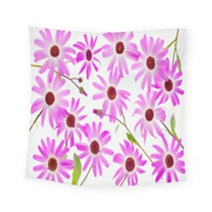 Pink Purple Daisies Design Flowers Square Tapestry (small) by Nexatart