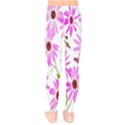 Pink Purple Daisies Design Flowers Kids  Legging View2