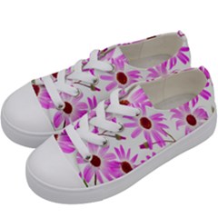 Pink Purple Daisies Design Flowers Kids  Low Top Canvas Sneakers by Nexatart