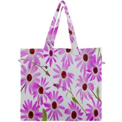 Pink Purple Daisies Design Flowers Canvas Travel Bag