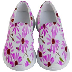 Pink Purple Daisies Design Flowers Kid s Lightweight Slip Ons by Nexatart