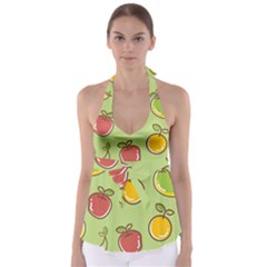 Seamless Pattern Healthy Fruit Babydoll Tankini Top by Nexatart