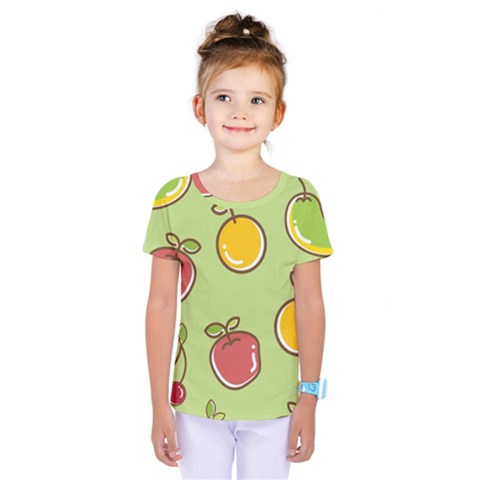 Seamless Pattern Healthy Fruit Kids  One Piece Tee by Nexatart