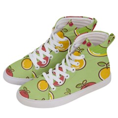 Seamless Pattern Healthy Fruit Women s Hi-top Skate Sneakers by Nexatart