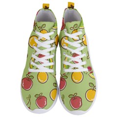 Seamless Pattern Healthy Fruit Men s Lightweight High Top Sneakers