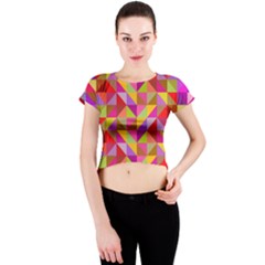 Geometric Crew Neck Crop Top by luizavictorya72