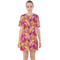 Geometric Sixties Short Sleeve Mini Dress by luizavictorya72