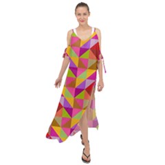 Geometric Maxi Chiffon Cover Up Dress