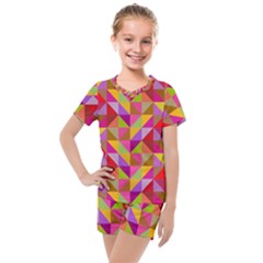 Geometric Kids  Mesh Tee And Shorts Set