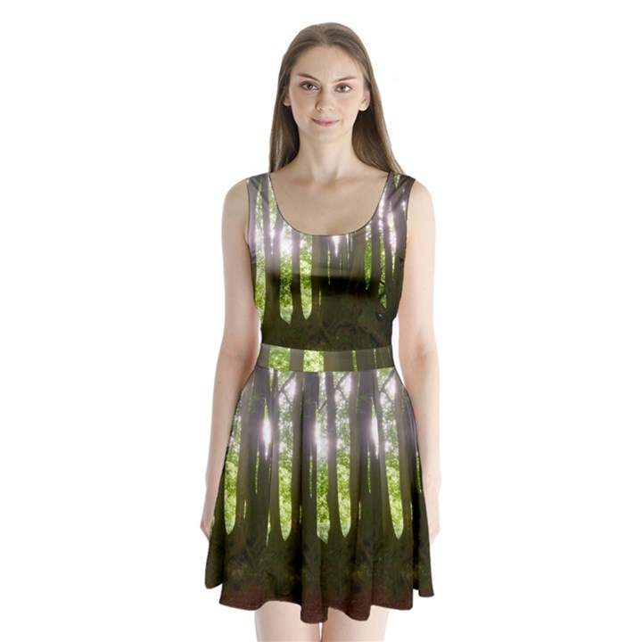 Tree of Trees Split Back Mini Dress 