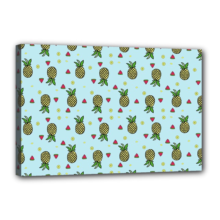 Pineapple Watermelon Fruit Lime Canvas 18  x 12 