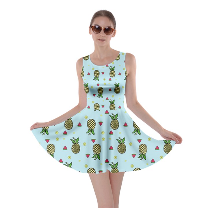 Pineapple Watermelon Fruit Lime Skater Dress