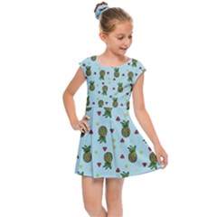 Pineapple Watermelon Fruit Lime Kids Cap Sleeve Dress by Nexatart