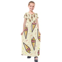 Pattern Sweet Seamless Background Kids  Short Sleeve Maxi Dress