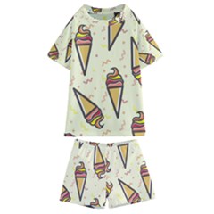 Pattern Sweet Seamless Background Kids  Swim Tee And Shorts Set