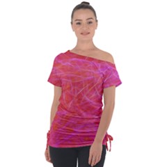 Pink Background Abstract Texture Tie-up Tee