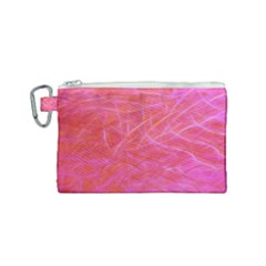 Pink Background Abstract Texture Canvas Cosmetic Bag (small) by Nexatart